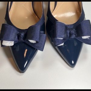 J. Reneé Gabino Navy Mid Heel Sling With Bow